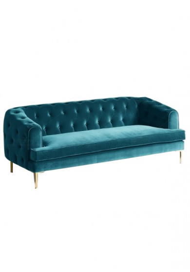 Simon Buttoned 3 Seater Sofa - Floor Model *DUSKY BLUE* 